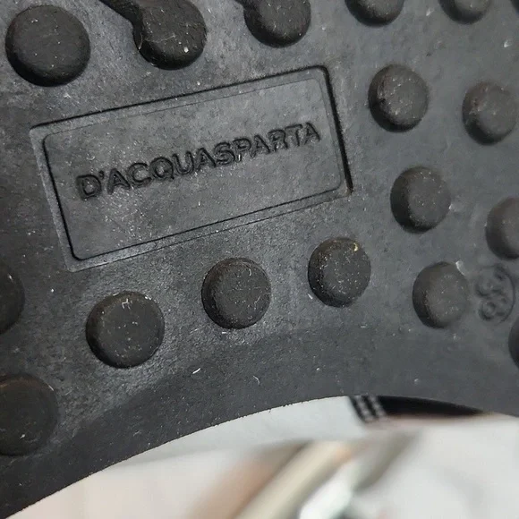 D'ACQUASPARTA Italian Leather Metallic Leopard Print sneakers (w size 38)